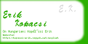 erik kopacsi business card